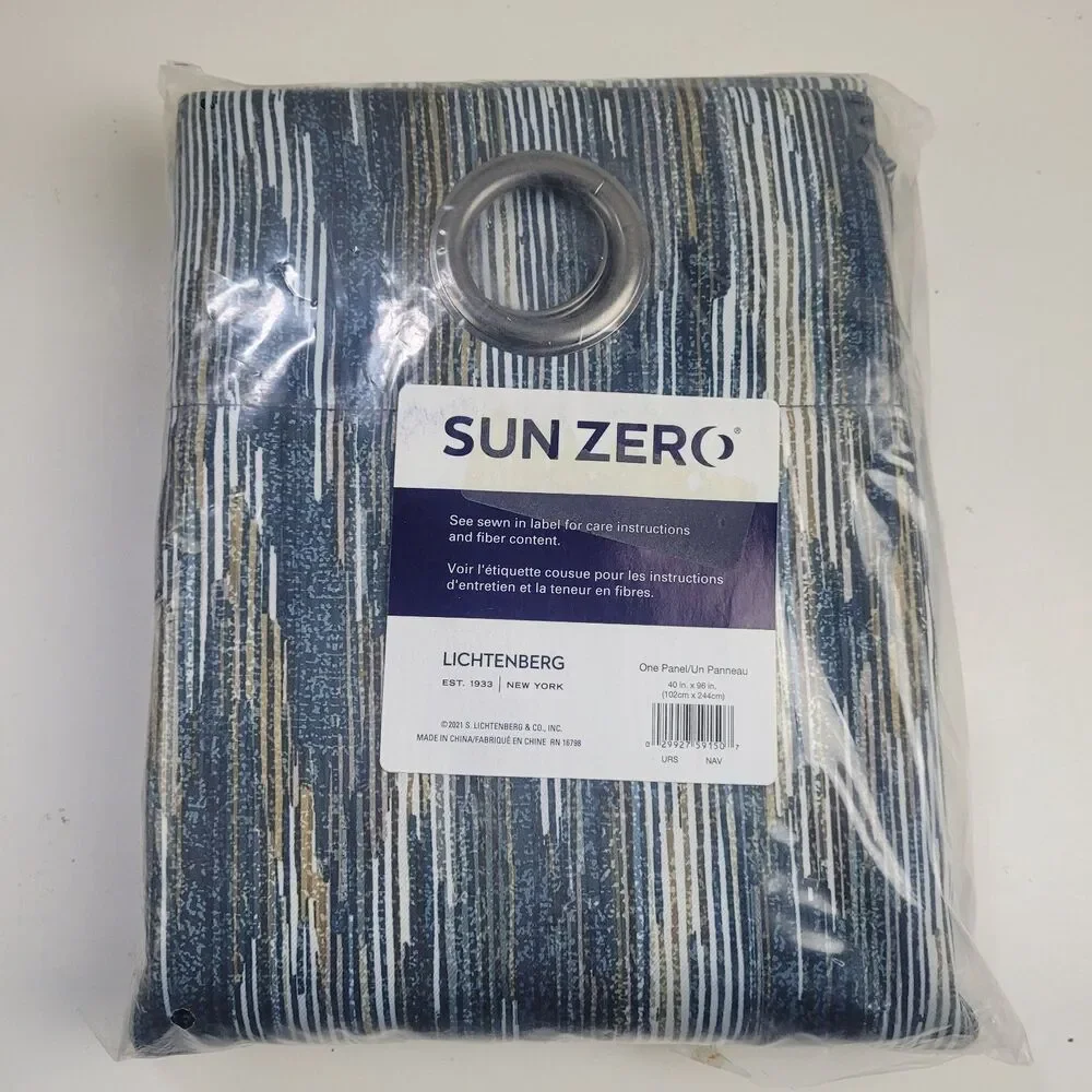 NEW Sun Zero 40 x 96 One Grommet curtain panel 'Navy' #CT20